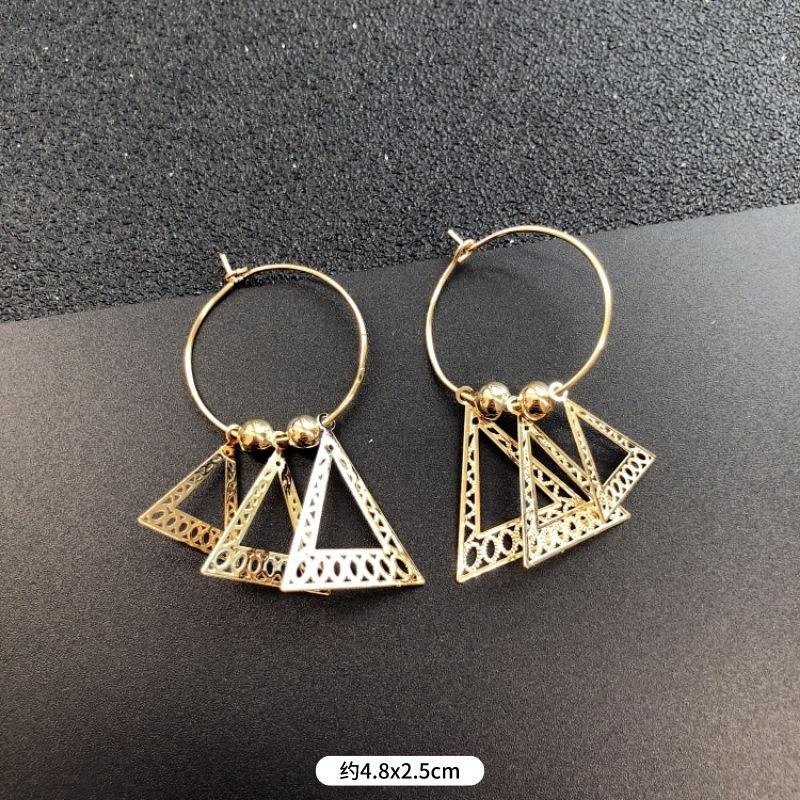 Fashion exaggerated niche temperament fringed earrings retro personality versatile sequined earrings women's long ear jewelry