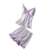 Pajamas sexy temptation women suspender nightgown nightgown set, imitation silk nightgown ice silk summer loungewear