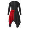 Crianças meninas manga longa brilhante metálico louvor túnica assimétrica vestido lírico traje de dança contemporânea