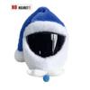 Universal Motorcycle Christmas Helmet Cover Cartoon Elk Santa Claus Fluffy Plush Set Christmas Cosplay Splicing Head Cover Helmet Communication 7