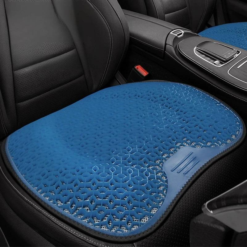 Car Seat Cushion Summer Lumbar Support Honeycomb Gel Ice Thread Seat Backrest Ventilation Breathable Car Cushion Accessories