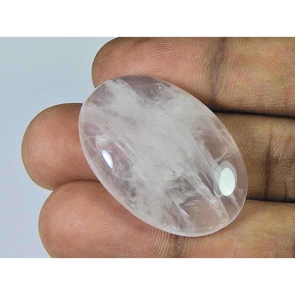 Natural Pink Rose Quartz Oval Shape Cabochon Loose Gemstone 62Cts. 26X36MM SK-4234