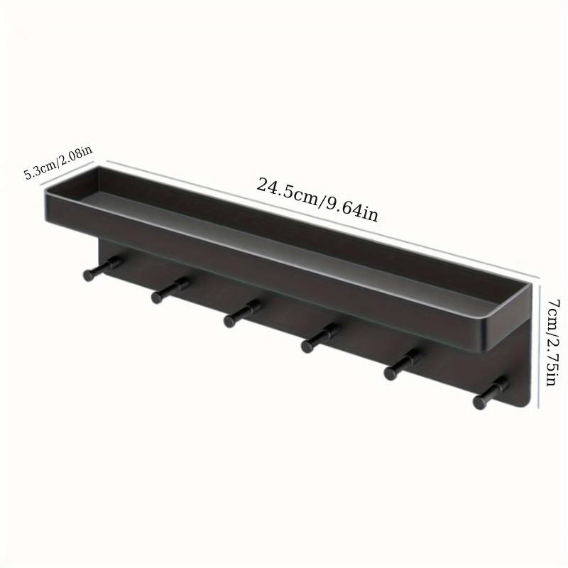 Wall Mounted 6-Hook Organizer | Multi-Functional Holder Kitchen & Bathroom | Space-Saving Storage Rack & Utensil Hooks (1PC)