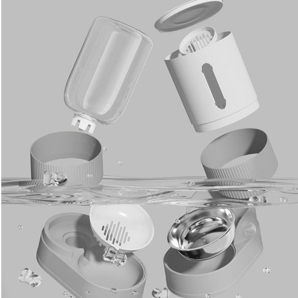 Transparent Automatic Pet Feeder Large Capacity Detachable Gravity Food Bowl Spill Proof Plastic Pet Water Food Bowl