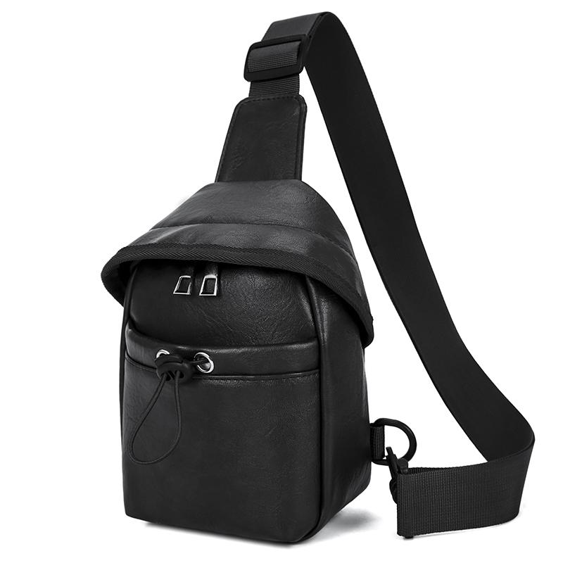 Fashion Men's Waist Packs Chest Bag Soft PU Leather Men's Shoulder Bags Stylish Men Crossbody Bag Chest Packs Unisex Sling Bags
