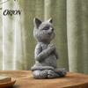 Regalo Único para Mascotas para Amantes del Jardín, Adorno de Figura de Animal para Meditación, Estatua Zen de Resina, Estatua Sentada Meditando para Alivio del Estrés, Gato/Perro/Rana