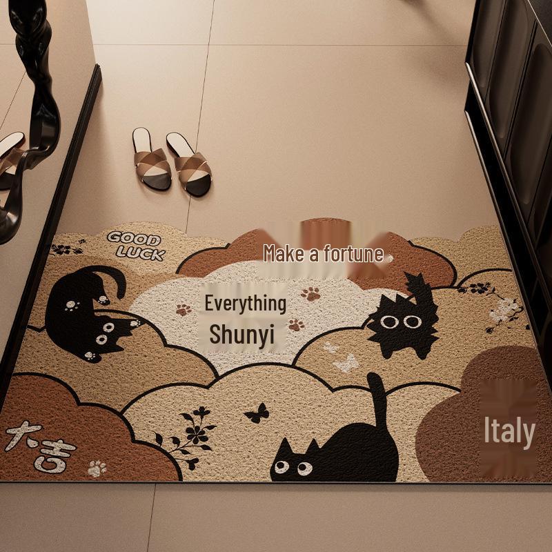 Cartoon Mimi Non-Slip Door Mat - Easy Clean, Dirt-Resistant, Cuttable Silk Loop Foot Pad for Home