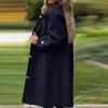 Damen Casual Fashion Solid Color Mantel Revers Langarm Anzug Kragen Button Down Wolljacke
