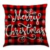 Red Plaid Elk Deep Forest Christmas Pillow Cover Home Sofa Cushion Cover