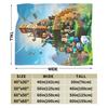 National Game Anime Flannel Throw Blanket Pixel Games Cartoon for Bedroom Knitted Blanket Outdoor Soft Breathable