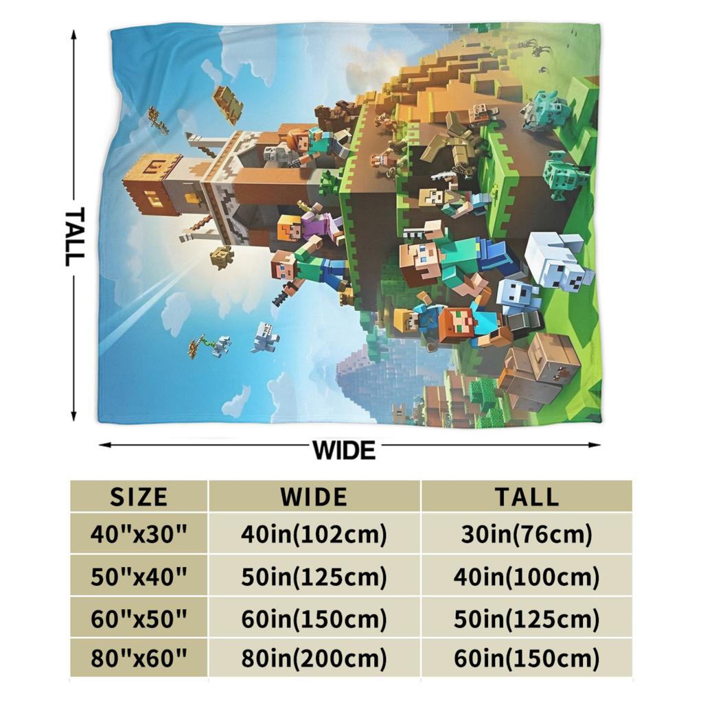 National Game Anime Flannel Throw Blanket Pixel Games Cartoon for Bedroom Knitted Blanket Outdoor Soft Breathable