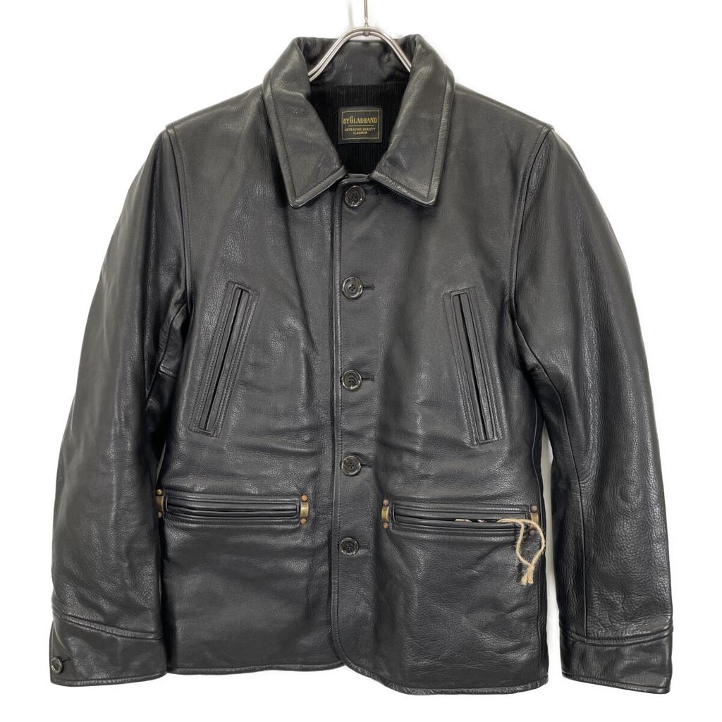 GLADHAND BYGH-16-AW-04 Good Fellows Steerhide Oiled Leather Car Coat Jacket S blackUsed