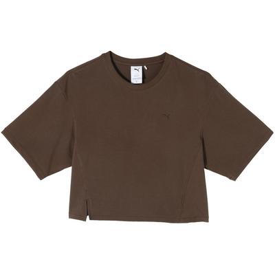 Own The Spotlight Loose Fit Pullover Round Neck Short Sleeve T-Shirt Women T-Shirts Chocolate 628226-13