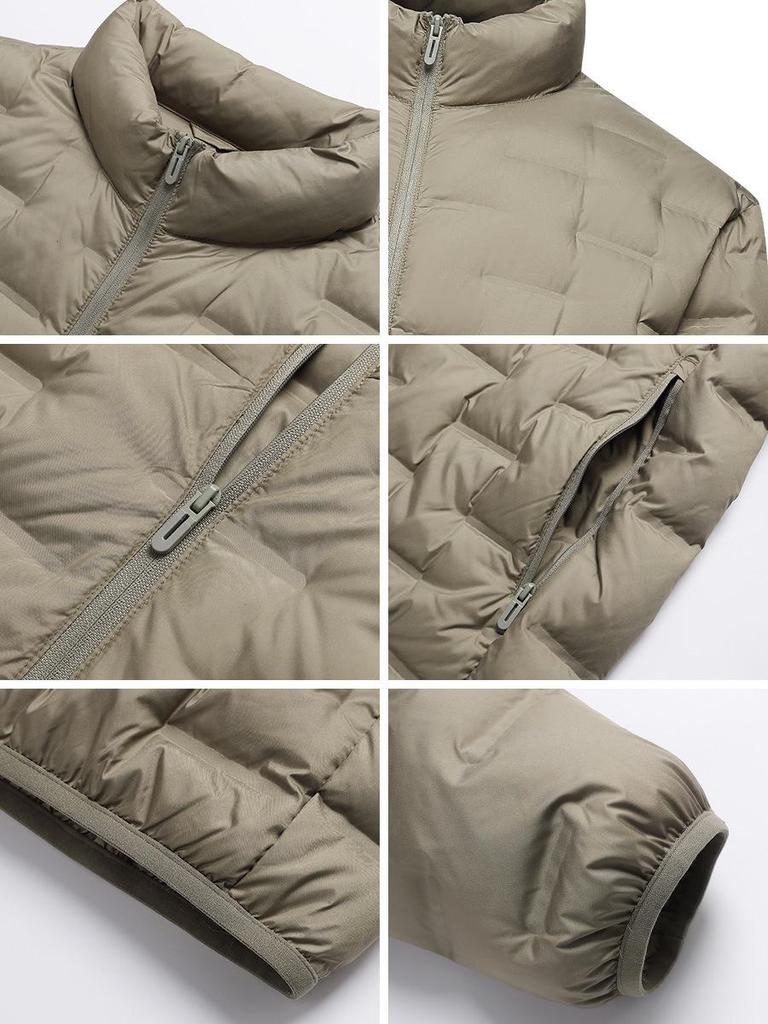 2025 Men's Autumn/Winter Lightweight 90% White Duck Down Jacket - Fashionable Short Stand Collar Style