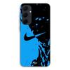Phone Case - MANIACASE - Samsung Galaxy A55 - Black and Blue Color - Nike Logo Pattern - Flexible