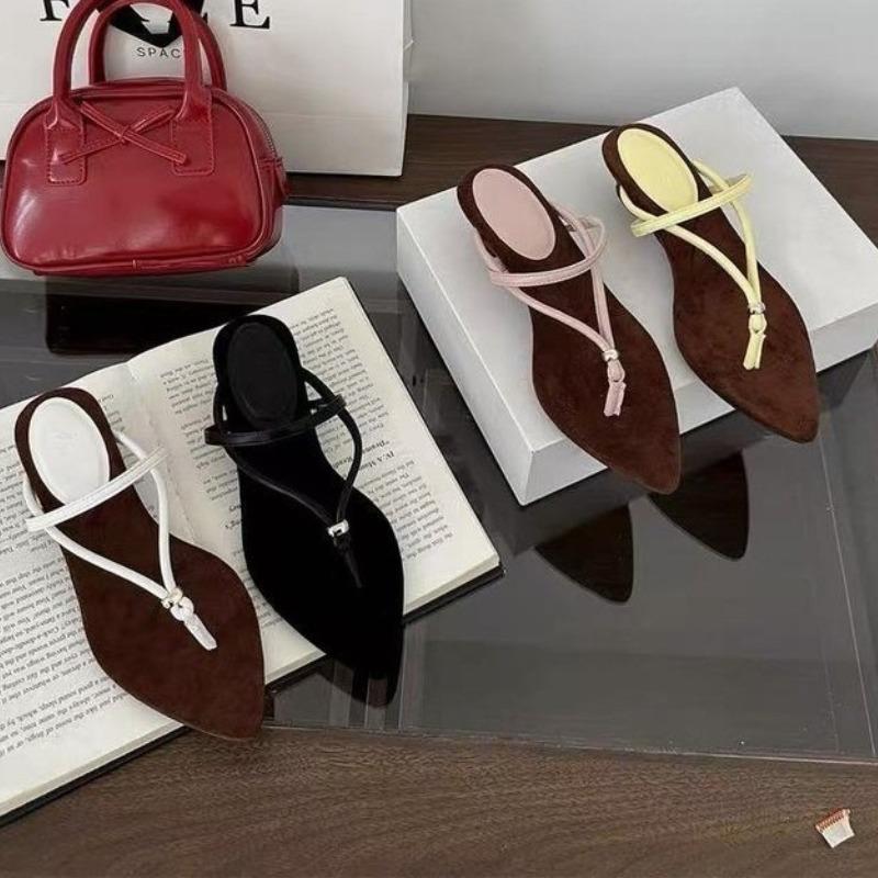 Pointed Toe Women Sandals Casual Flats Shoes Fashion Clip Toe Shoes Woman Walking Cozy Sandals 2025 Summer Dress Zapatos Female