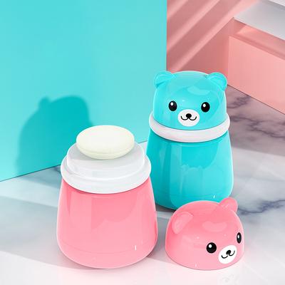 Barns Söta Tecknade Björn Baby Puderdosa Talkpuder Värmepuder Förvaringslåda Bärbar Behållare Resa Vardagsliv