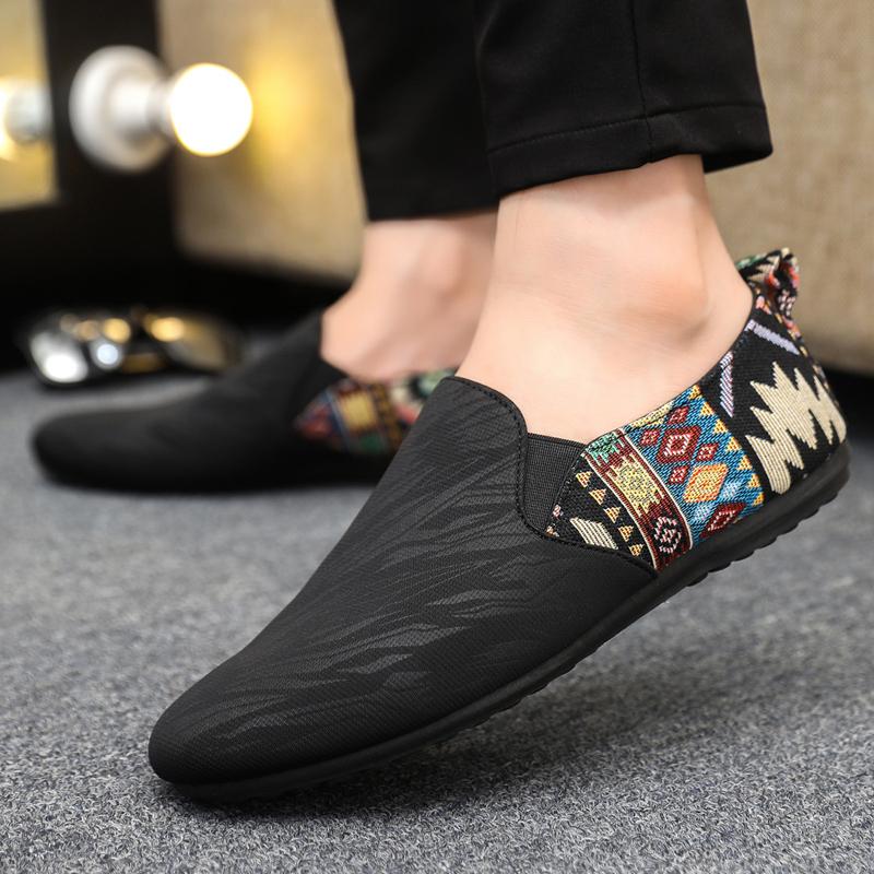 Fashion Leather Men Casual Shoes Outdoor Breathable Walking Shoes Lightweight Mens Loafers Lazy Shoes Driving Shoes Sneakers