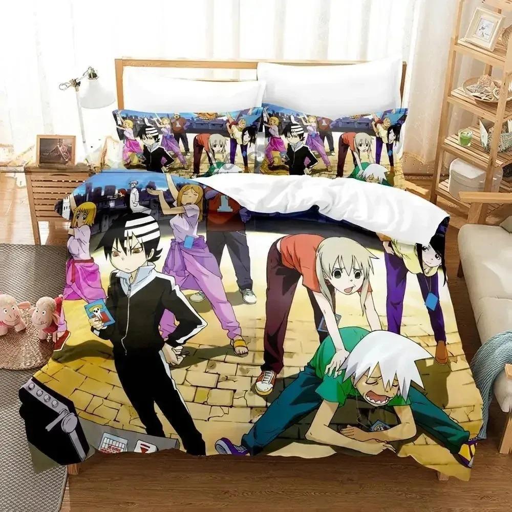 Soul Eater Beding Set For Bedrom Soft Modern Bedspreads Comefortable Children Kids Soft Duvet Cover Comfortable Quilt Cover And Pilowcase