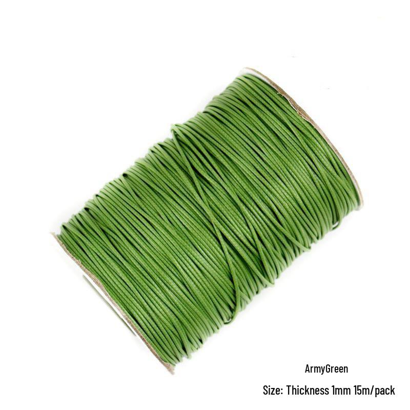 15m 1mm Korean Waxed Cord Faux Leather for DIY Bracelets & Necklaces