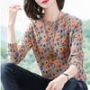 Casual Vintage Floral Printed Jumpers Women's Clothing O-Neck Autumn Winter Stylish Screw Thread Korean Loose Knitted Sweaters