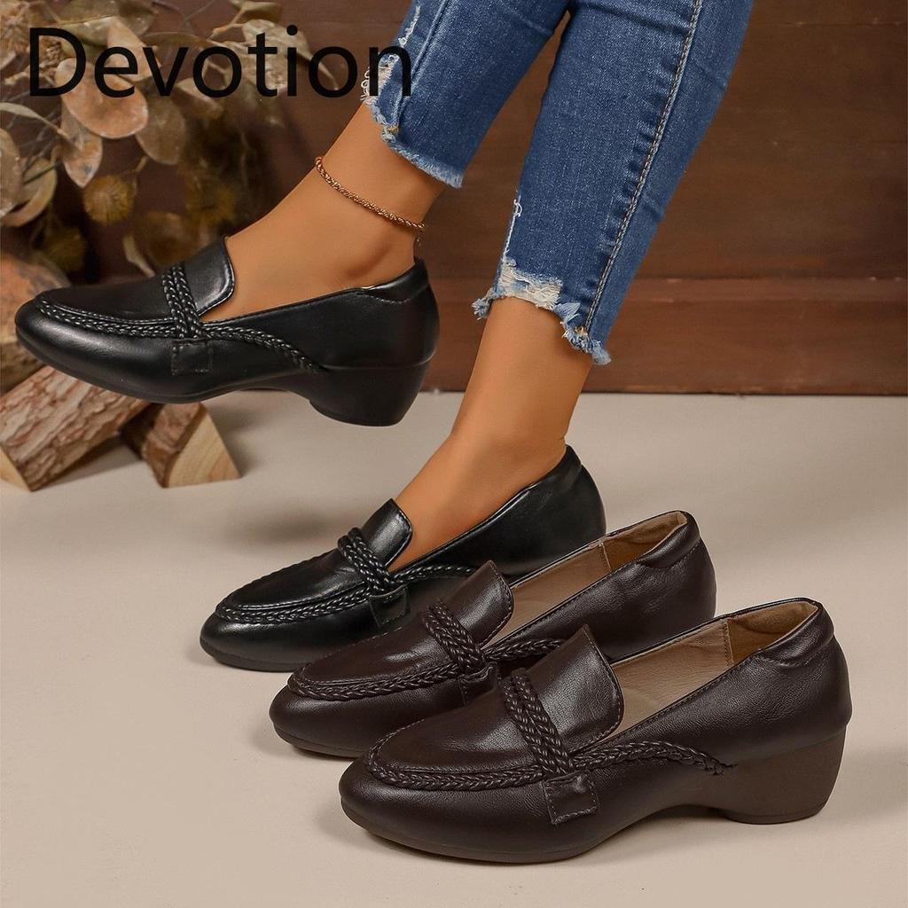 Round-toe Soft Leather High-heeled Shoes for Women, New Style Shoes Devotion