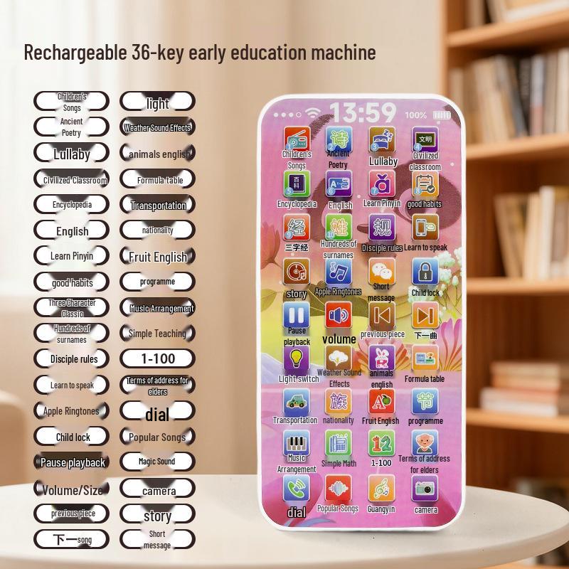 Interactive Bilingual Baby Touchscreen Phone: Early Learning & Storytelling Device