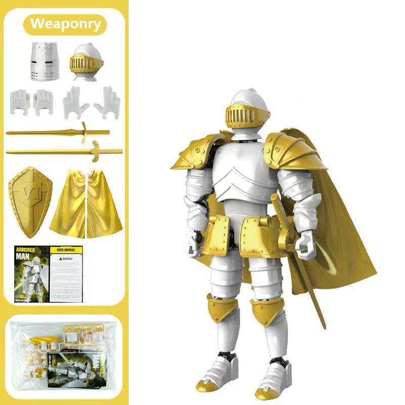 Medieval Knight 3D Multi-Jointed Movable Shapeshift Robot Mannequin Dummy Action Model Doll Toys Kid Decora for Girls Boys Gifts