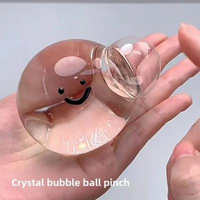 1Pc Transparent Vacuum Bubble Squishy Ball, Adjustable Squeeze Stress Relief Toy for Kids & Adults