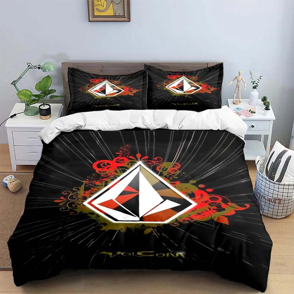 Fashion Exquisite V-Volcom Print Bedding Sets Exquisite Bed Supplies Set Duvet Cover Bed Comforter Set Bedding Set Luxury  Gift