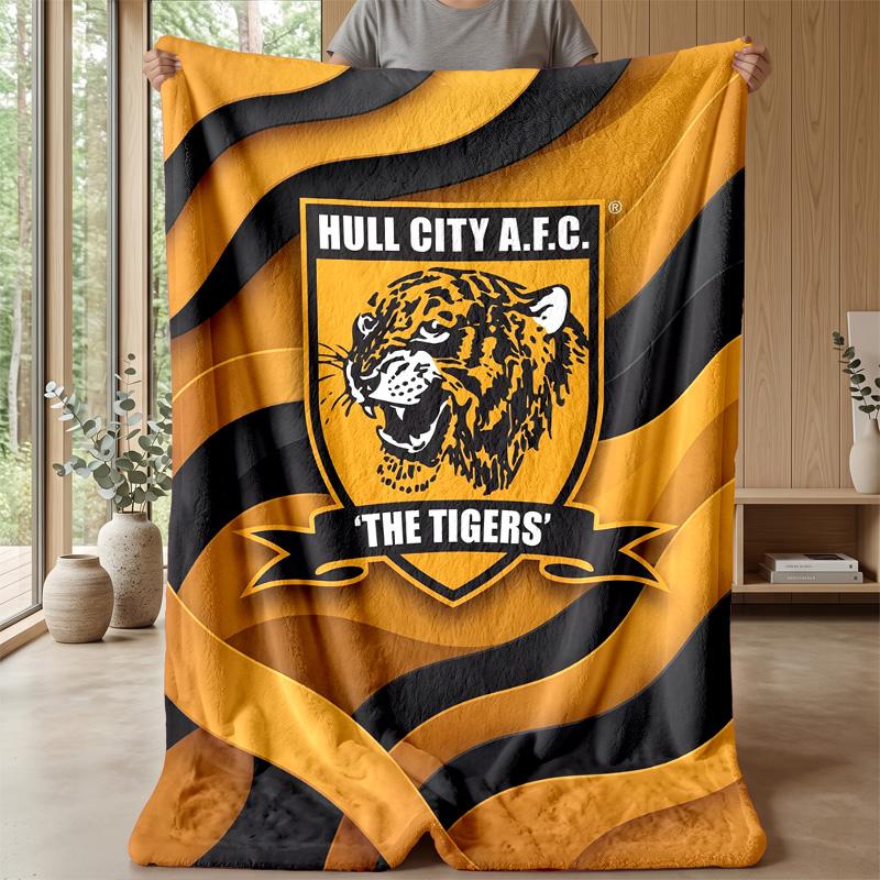 Hull City Football Print Flannel Blanket, Soft Warm Lightweight Throw Blanket for Sofa Bed Camping