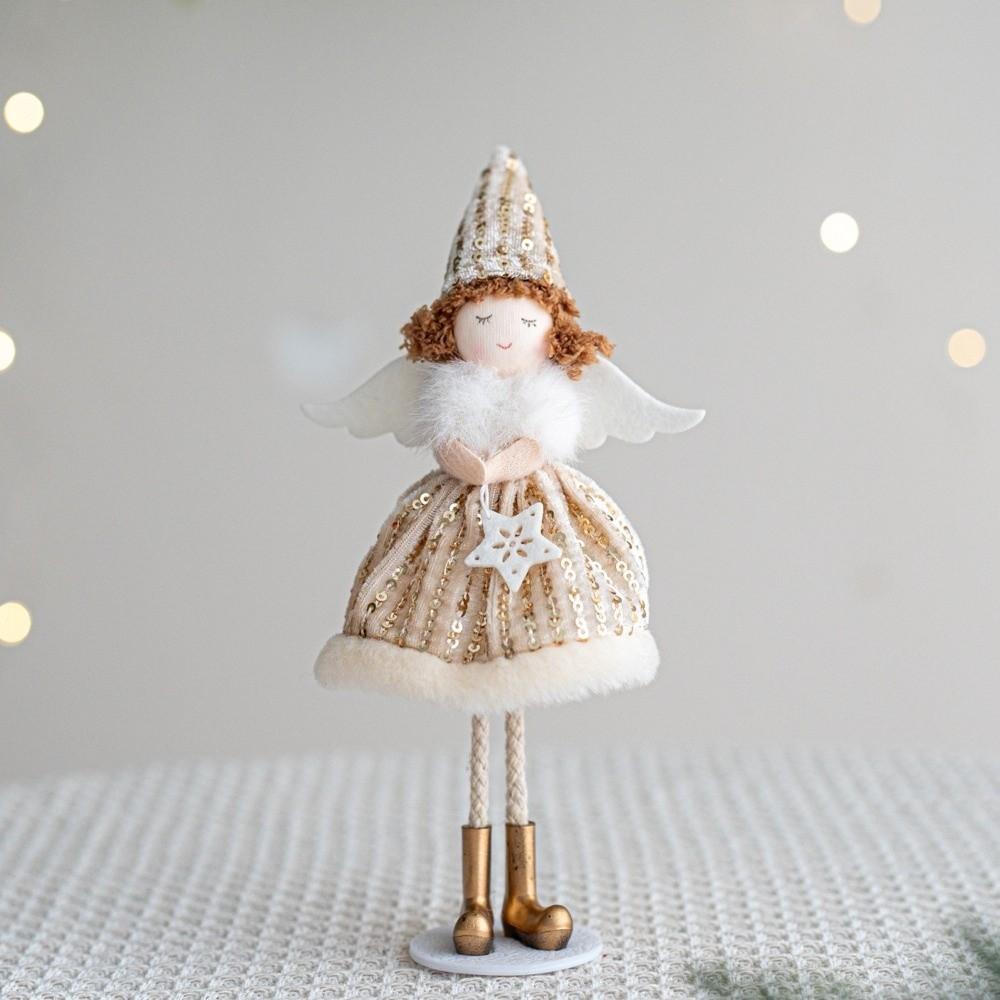 Cute Angel Girl Figurine Christmas Ornaments Plush Doll New Fairy Elf Figurine  Thoughtful Gift