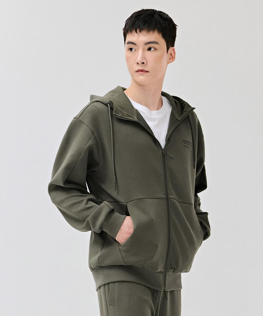 Chasecult Men'S Sleeve Pocket Zip-Up Hoodie - Khaki