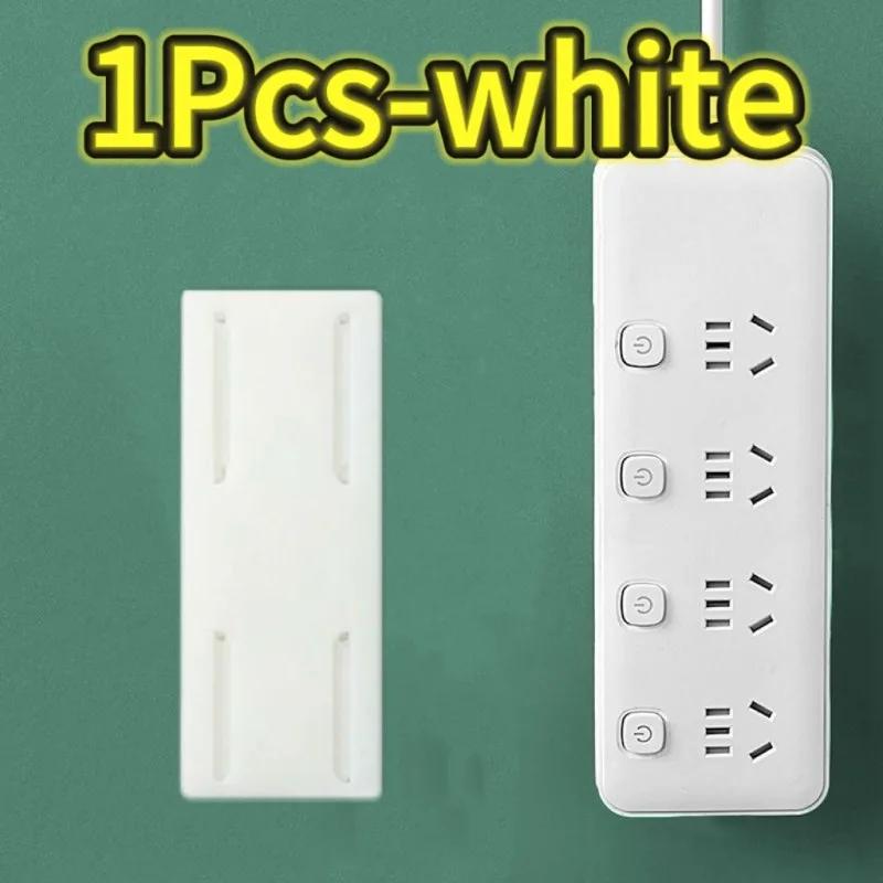 1-4pc Self-adhesive Power Strip Organizer Fixer Wire Socket Power Strip Hanging Sliding Rail Plastic Home Cable Plug Holder Rack