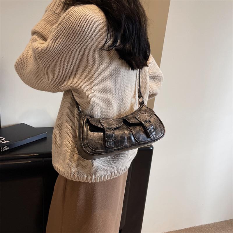 IELGY Retro Commuter Underarm Bag Fashionable All-Match Shoulder Bag Niche High-End Handbag