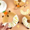Anime Figure Pendant Plush Capybara Food Doll Keychain Bag Charm Capybara Doll Keychain Backpack Hanging Ornaments