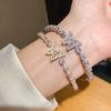 Fashion Butterfly Jewelry Bracelet With Zircon Stones For Elegant Women