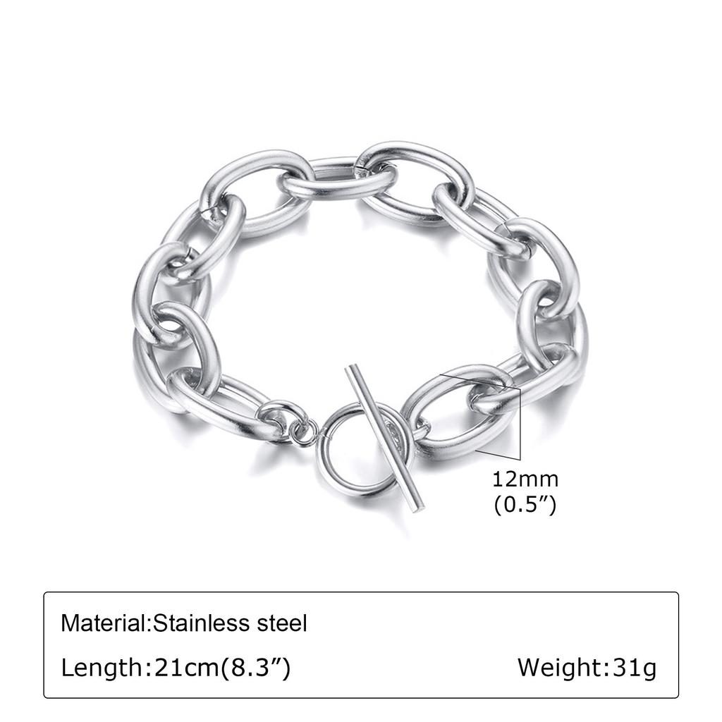 Gold Bracelet Stainless Steel Ot Buckle Thick Chain Large Chain Fashion Jewelry Ladies 803