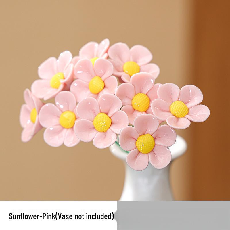Traditional Jingdezhen Peony Ceramic Vase - Eternal Flower Simulation Decoration