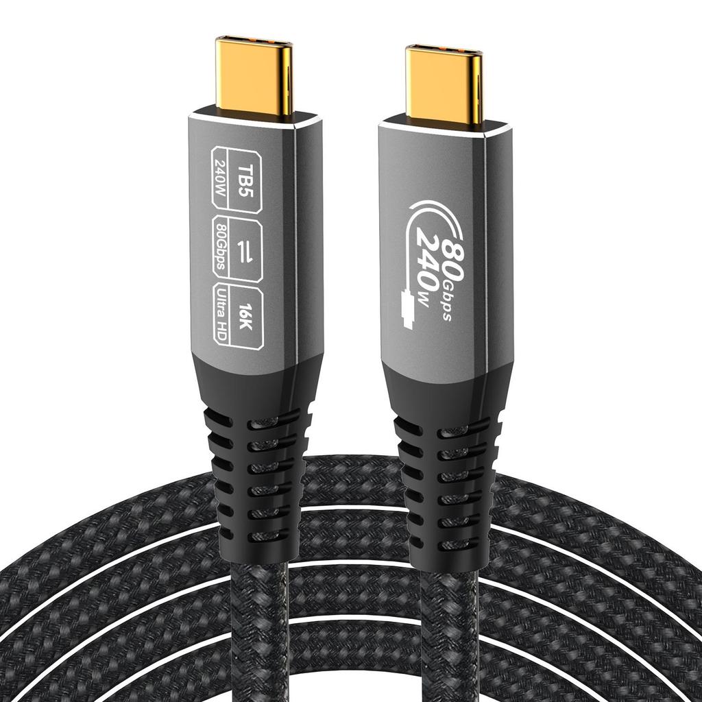 Thunderbolt 5 USB-C Cable: 120G High-Speed, 240W, 16K Video, Fast Charging for Huawei