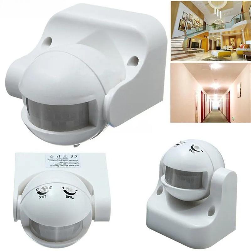 AC 220V - 240V 180-градусный уличный IP44 PIR инфракрасный детектор движения, круглый мини умный выключатель света с задержкой