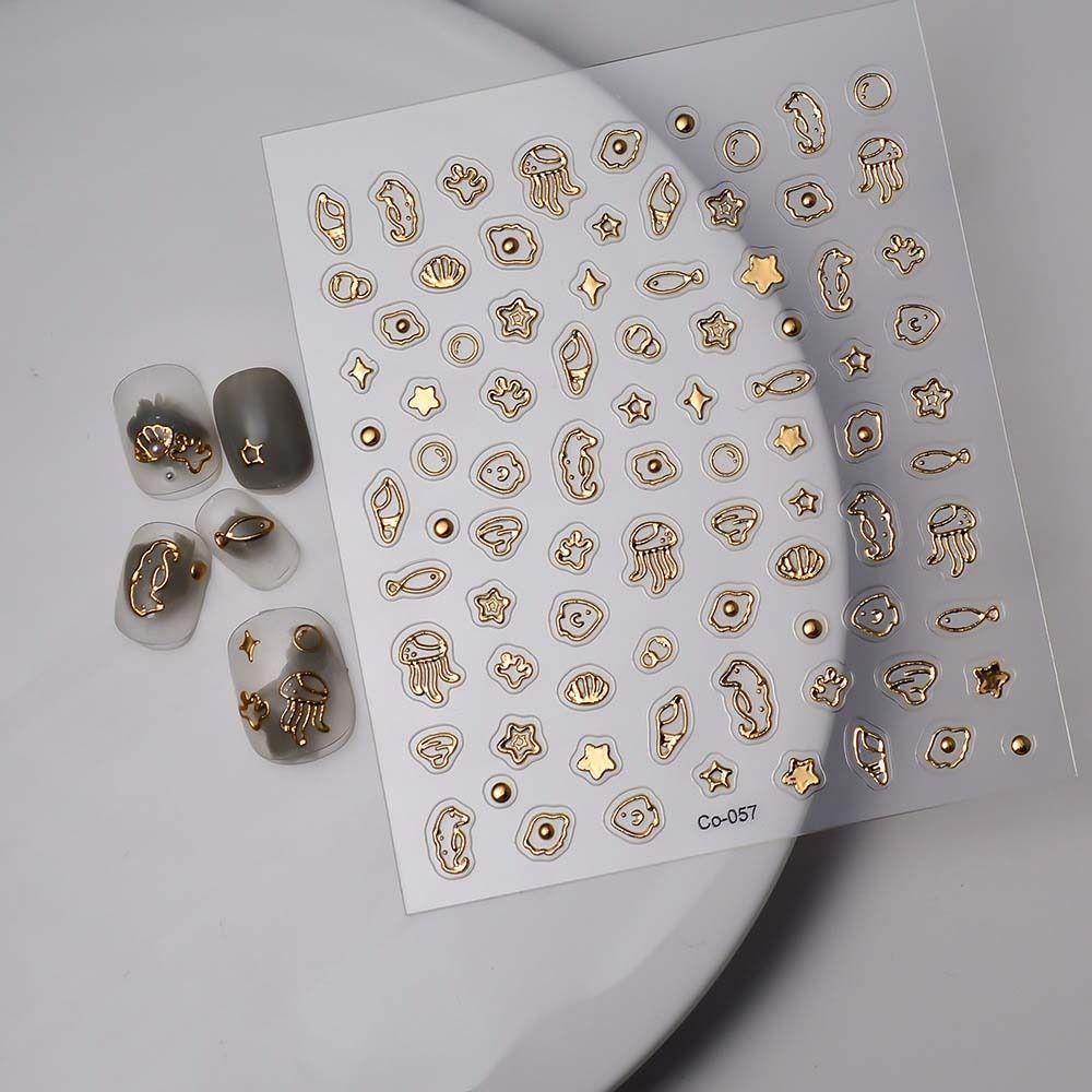 Dolphin Ocean Nail Stickers Sea Jellyfish Ocean Nail Decorations  Summer Beach