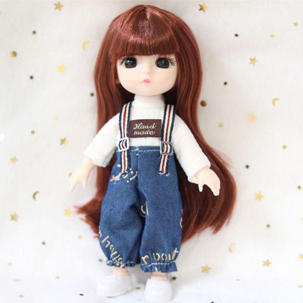 13 Movable Joints BJD Doll with Clothes 1/12 BJD Movable Joints Mini Girl Doll  Kids Toys