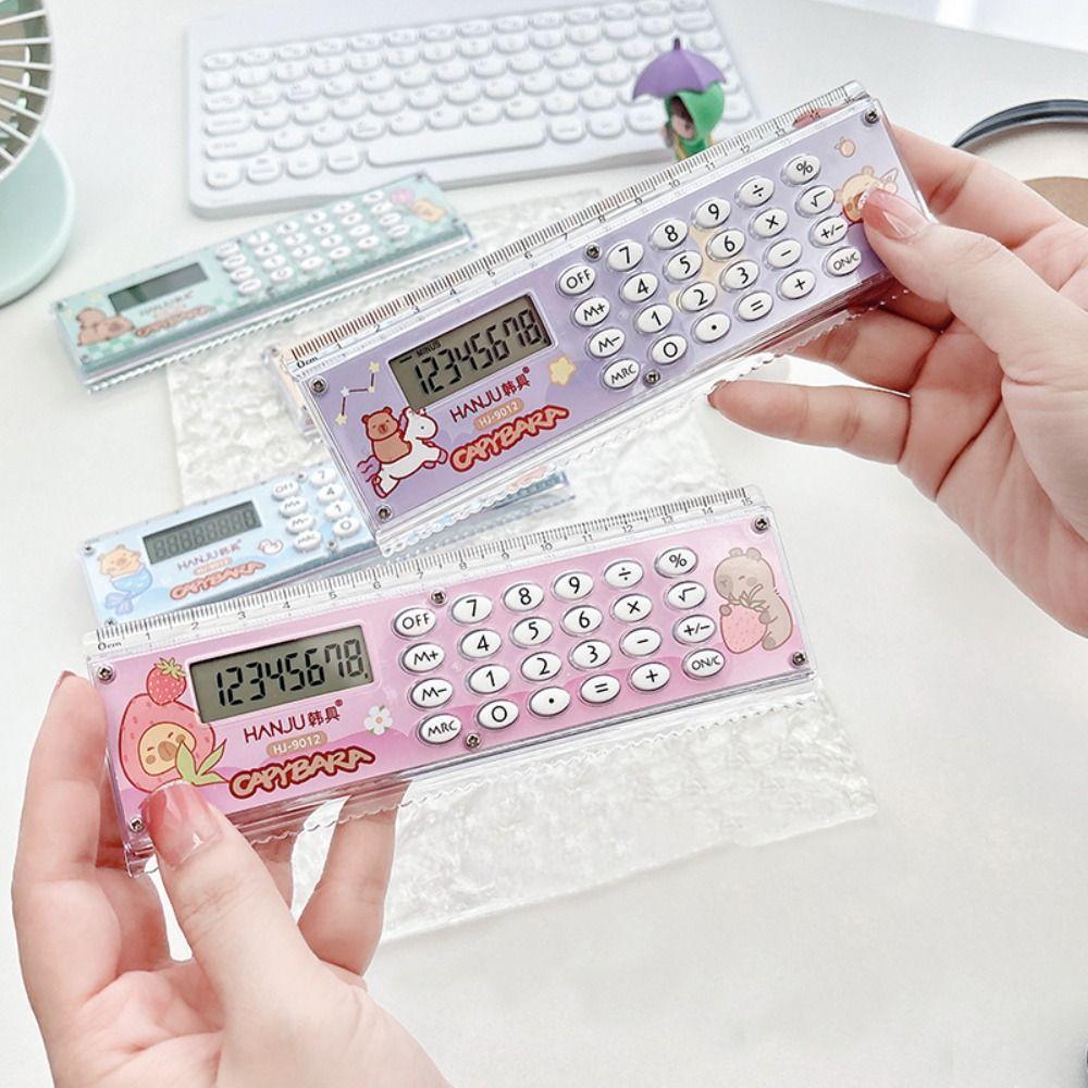 8-digit Straight Ruler with Silicone Button Straightedge New Measuring Ruler  Drawing Tool