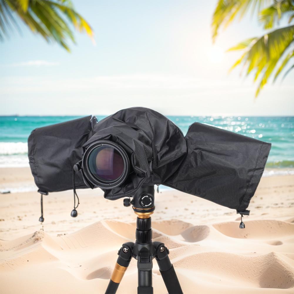 Waterproof Camera Rain Cover Black Rain Covers Dust Rain Protector Cover for Canon Nikon Sony Panasonic Fuji DSLR Camera