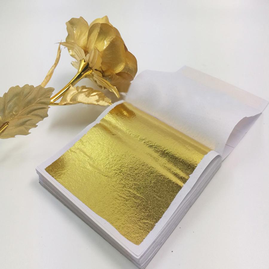 10×100 Sheets Gold Leaf Paper Imitation Gold  Leaf Gilding Craft Art