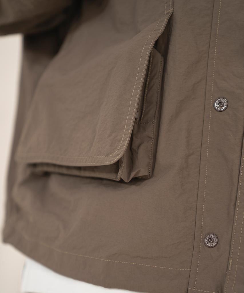 Kalapatthar Lightweight Nylon Ripstop Utility Hooded Shell Jacket - Beige