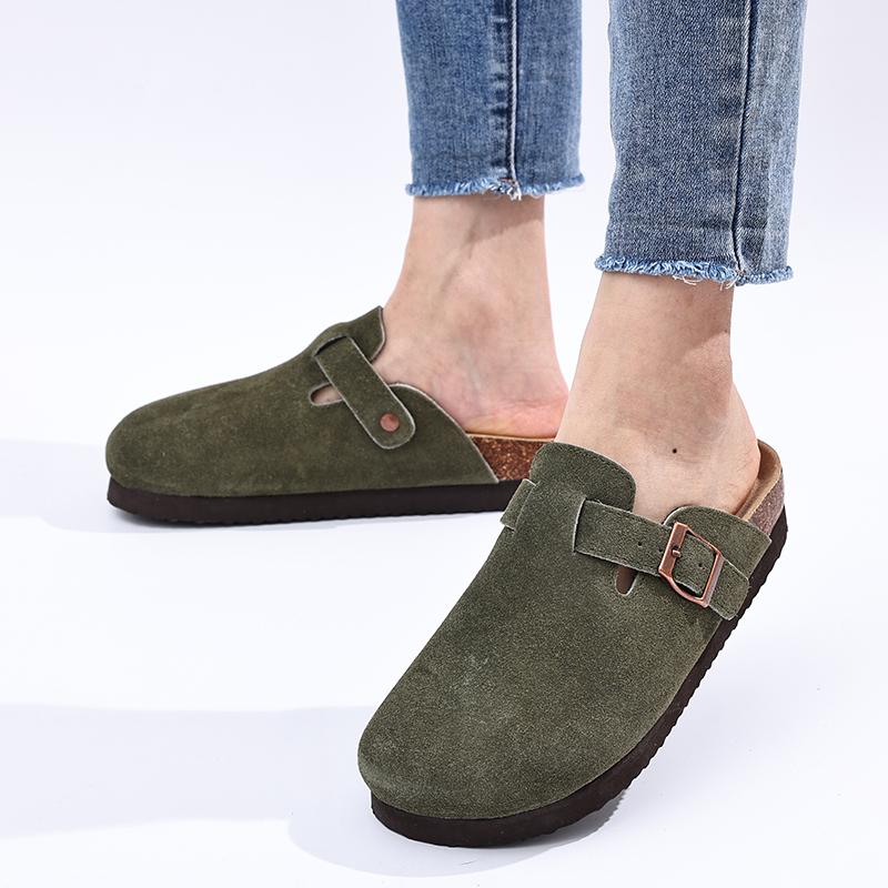 Fashion Kidmi Women Platform Suede Clogs Slippers New Men Clogs Slippers Outdoor Cushioned Beach Slippers Vacation Cork Clogs Slippers