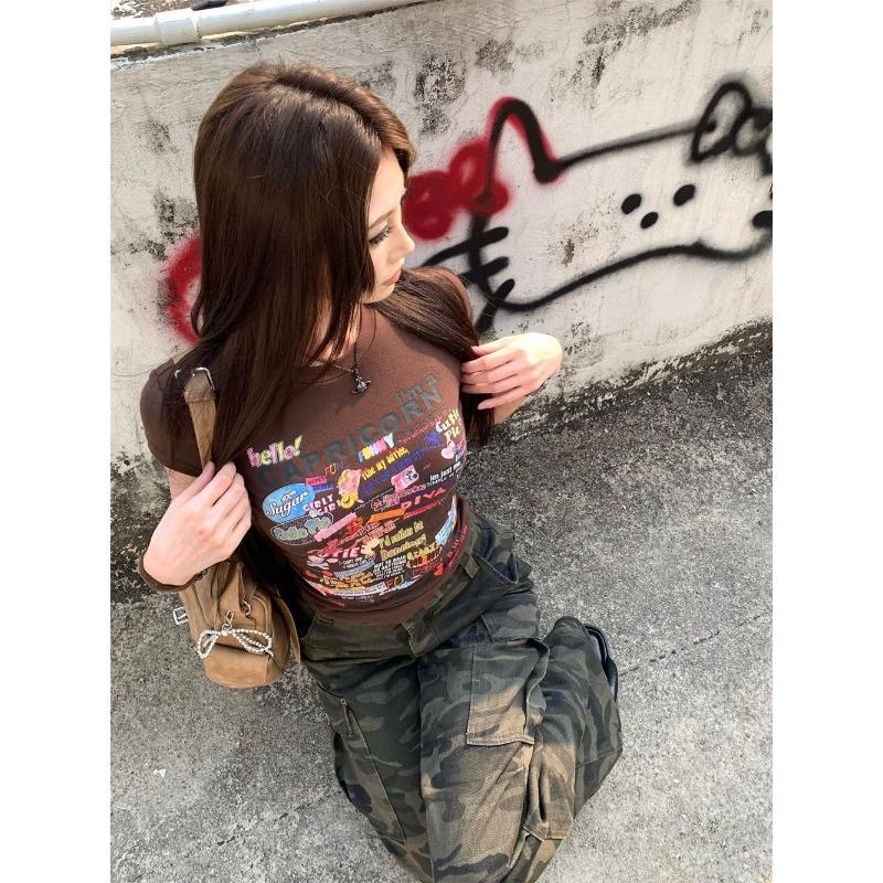 New Printed Short-sleeved T-shirt Summer Round Neck Top