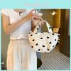 Trendy Canvas Heart Tote Bag Stylish Street Style Shoulder Bag With Large Capacity For Everyday Use
